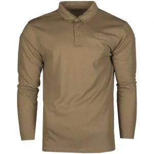 Mil-Tec Tactical Long Sleeve Quick Dry Polo Shirt Black