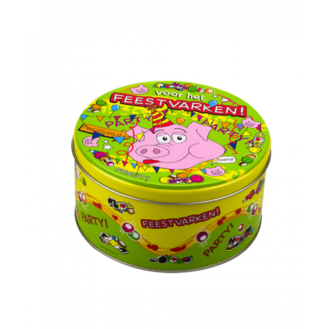 Gevulde Snoeptrommel Feestvarken en 500 gram