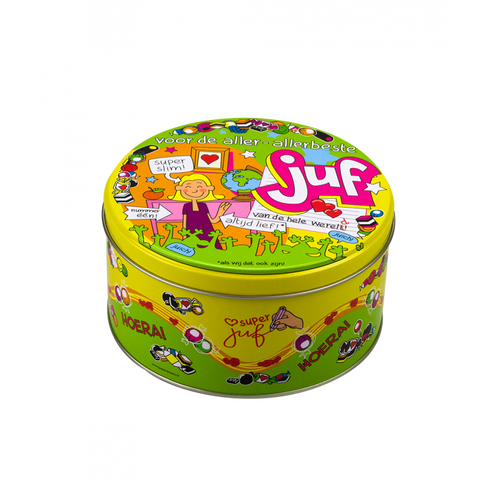 Gevulde Snoeptrommel Juf en 500 gram