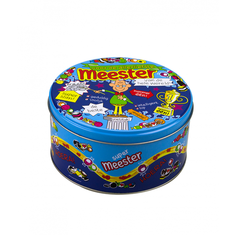 Gevulde Snoeptrommel meester en 500 Gram