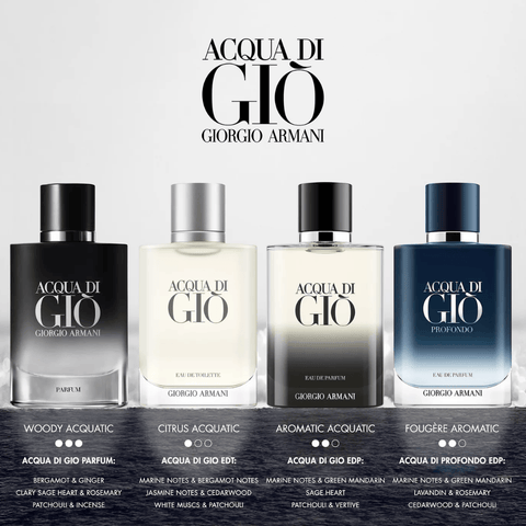 Armani Acqua Di Gio Profondo Eau de Parfum Men's Refillable Spray (30ml, 100ml)