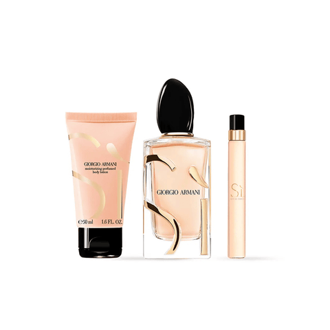 Armani Si Eau de Parfum Women's Gift Set Spray (100ml) with Body Lotion + 10ml EDP