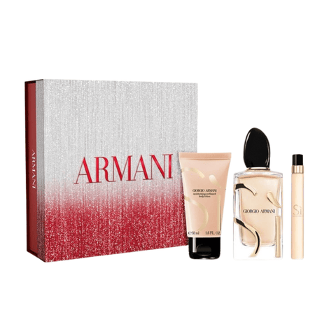 Armani Si Eau de Parfum Women's Gift Set Spray (100ml) with Body Lotion + 10ml EDP