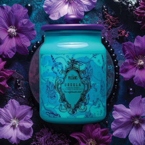 Disney Ursula Aqua Black Pearl Ceramic Candle