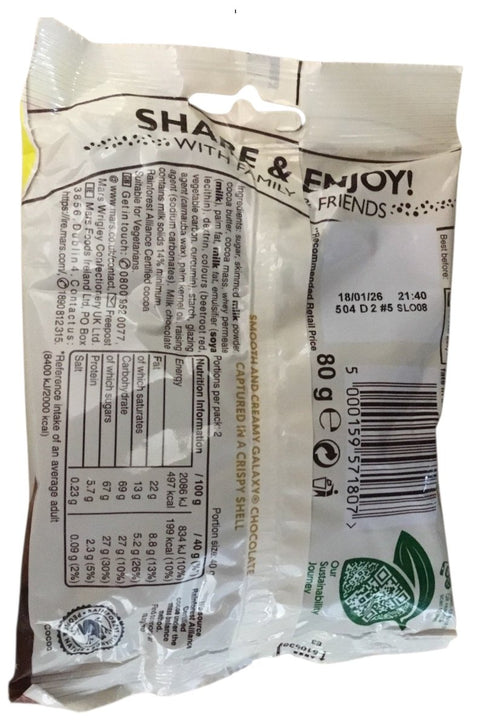 Galaxy Minstrels Milk Chocolate Treat Bags 80g