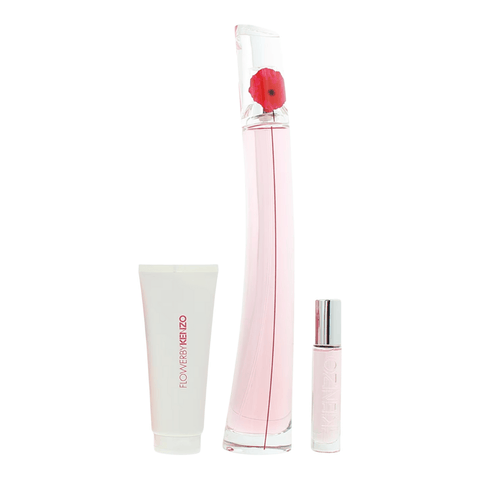 Kenzo Flower Poppy Bouquet Women's Perfume Gift Set (100ml EDP + 75ml Body Lotion + 10ml EDP)