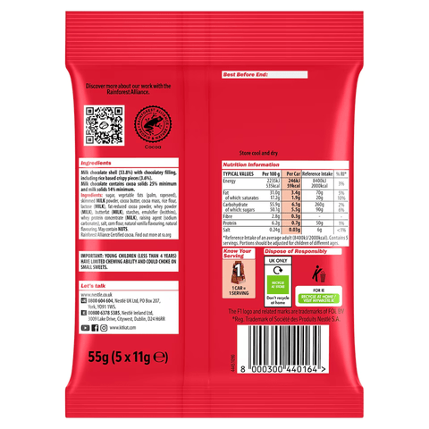 KitKat Formula 1 (F1) Chocolate Car Figure 5 Pack Multipack BULK BOX (12x55g)