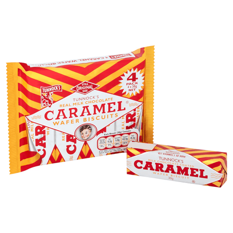 Tunnocks Milk Chocolate Caramel Wafer Biscuits Multipack 4x30g