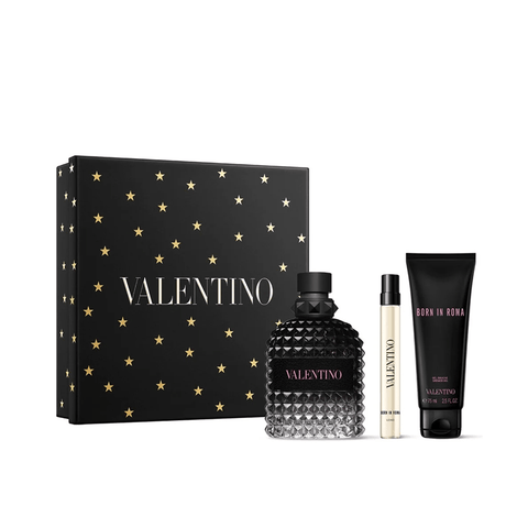 Valentino Uomo Born in Roma Eau de Toilette Men's  Gift Set Spray (100ml) with 75ml Shower Gel + 10ml EDT